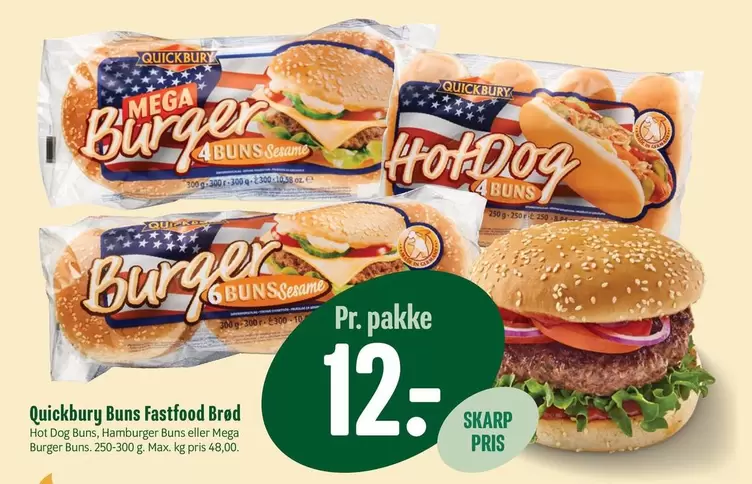 Quickbury Buns Fastfood Brød