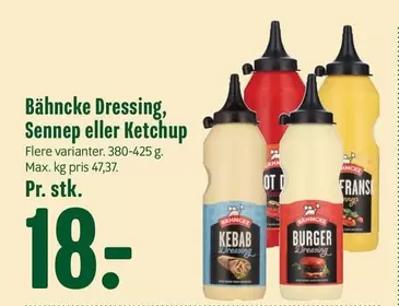 Dressing, Sennep eller Ketchup