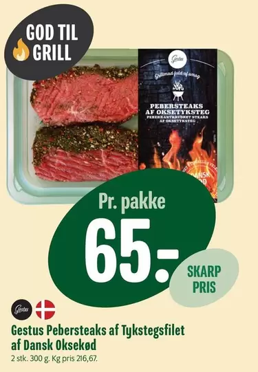 Pebersteaks af Tykstegsfilet
