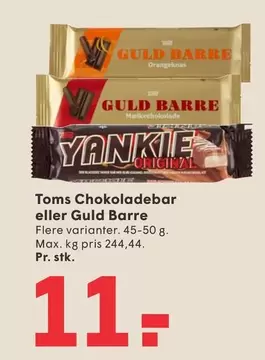 Chokoladebar eller Guld Barre