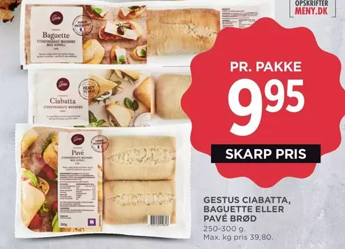 Gestus Ciabatta, Baguette eller Pavé Brød