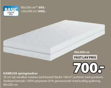 KAMELVA springmadras 90x200 cm