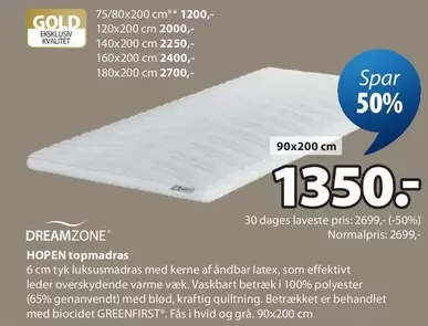 HOPPEN topmadras 90x200 cm