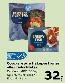Coop sprøde fiskeportioner eller fiskefileter