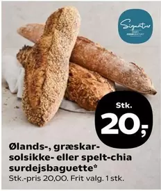 Ølands-, græskar- solsikke- eller spelt-chia surdejsbaguette