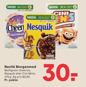 Multigrain Cheerios, Nesquik eller Cini Minis