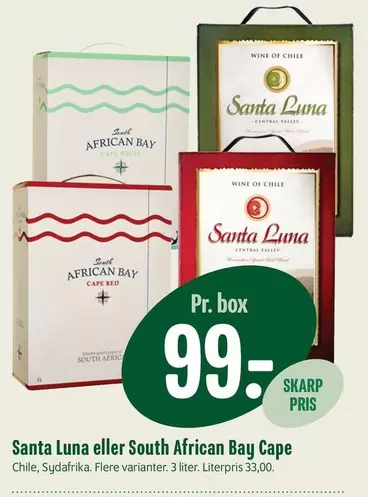 Red - Santa Luna or South African Bay Cape