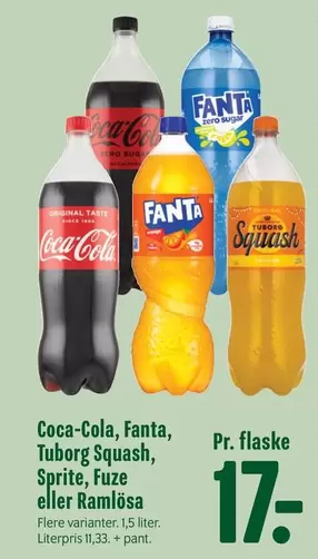 Coca Cola - Coca-Cola, Fanta, Tuborg Squash, Sprite, Fuze eller Ramlösa