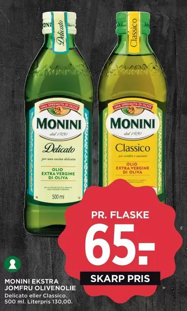 MONINI EKSTRA JOMFRU OLIVENOLIE Delicato eller Classico
