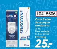 Oral B - Oral-B eller Sensodyne tandpasta