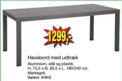 Havebord med udtr
k