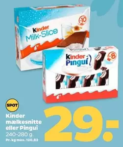 Kinder - mælkesnitte eller Pingui