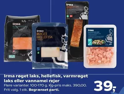 Røget laks, hellefisk, varmrøget laks eller vmemberNamei rejer