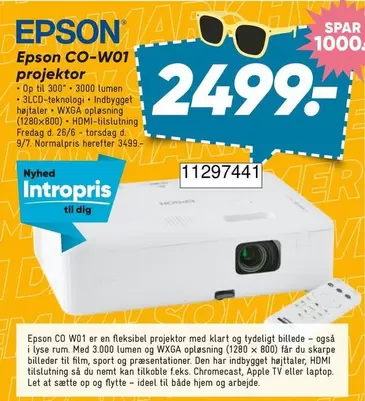 Den - Epson CO-W01 projektor