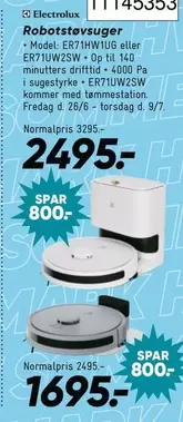 Electrolux - Robotstøvsuger - Model: ER71HW1UG eller ER71UW2SW