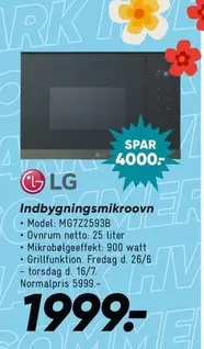 Lg - Indbygningsmikroovn Model MG7Z2593B