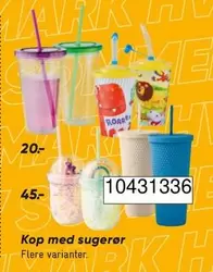 Kop med sugerør