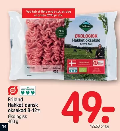 Hakket dansk oksekød 8-12% Økologisk