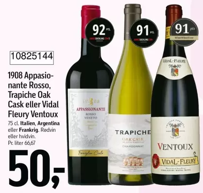 1908 Appassionante Rosso, Trapiche Oak Cask eller Vidal Fleury Ventoux
