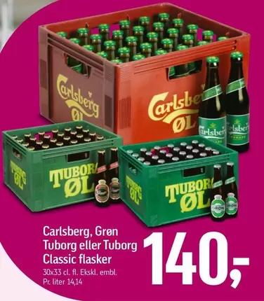 Carlsberg - Tuborg eller Tuborg Classic flasker