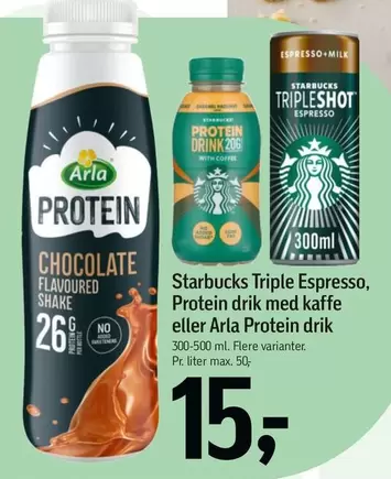 Arla - Triple Espresso, Protein drik med kaffe eller Protein drik