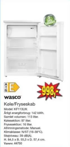 Køle/Fryseskab KF113LW