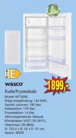 Kole/fryseskab KF190W