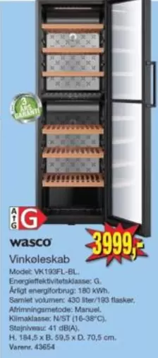 Vinkøleskab VK190FL-BL