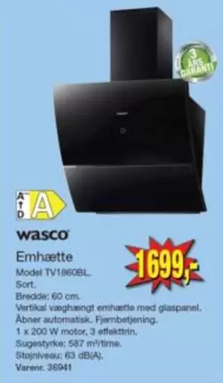 Emhætte Model TV1860BL