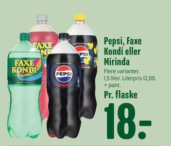 Faxe - Pepsi,  Kondi eller Mirinda