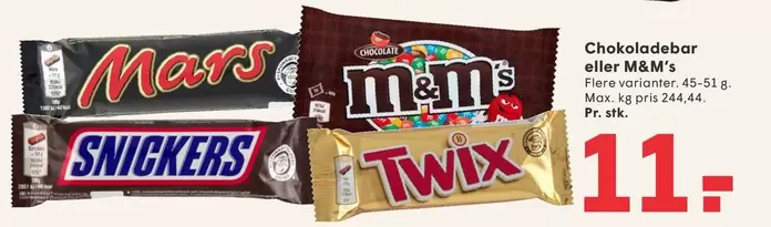 Chokoladesbar eller M&M's