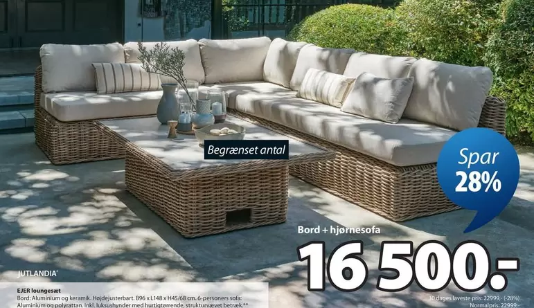 Keramik - Bord + hjørnesofa