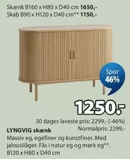 Natur - LYNGVIG skænk B160 x H80 x D40 cm