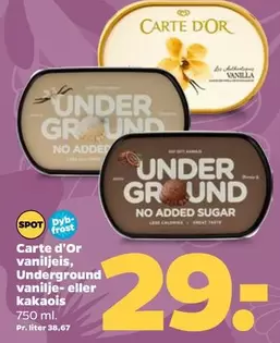 vaniljeis, Underground vanilje- eller kakaois
