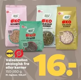 økologisk frø eller kerner