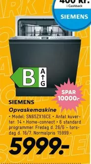 Siemens - Opvaskemaskine SN65ZX16CE