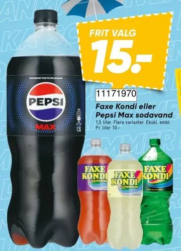 Pepsi - Faxe Kondi eller Max sodavand