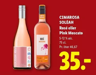 Rose - CIMAROSA SOLÉAH Rosé eller Pink Moscato