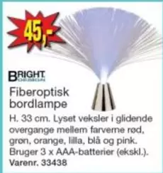 Orange - Fiberoptisk bordlampe