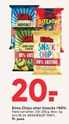Kim - Chips eller Snacks +50%