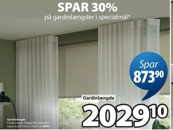 Wave - Gardinlængde