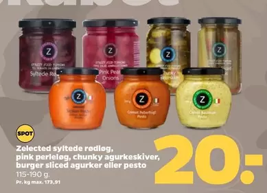 Selected pickled beetroot, pink perlelog, chunky cucumber slices, burger sliced cucumber or pesto