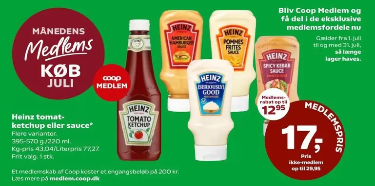Heinz tomat-ketchup eller sauce