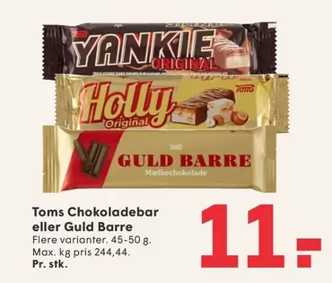 Toms Chokoladebar eller Guld Barre