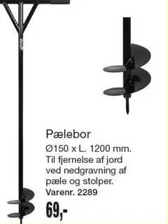 Pælebor Ø150 x L. 1200 mm