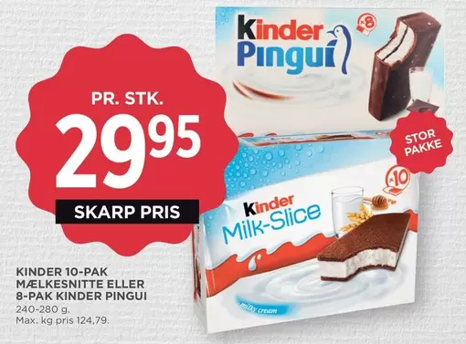 Kinder - KINDER 10-PAK MÆLKESNITTTE ELLER 8-PAK KINDER PINGUI