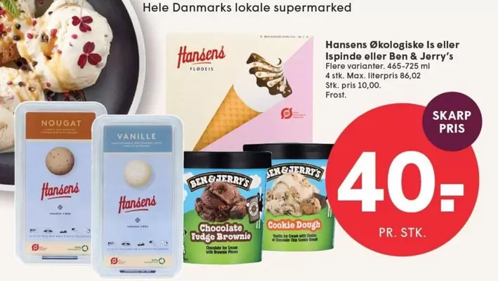 Ben & Jerry's - Økologiske Is eller Isspinde