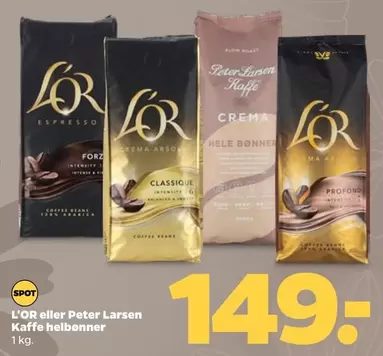 L'OR eller Peter Larsen Kaffe helbønner