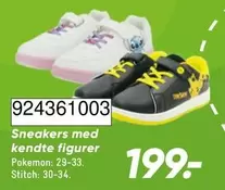 Pokemon - Sneakers med kendte figurer : 29-33. Stitch: 30-34.