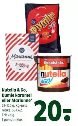 Nutella -  & Go, karamel eller Marianne
